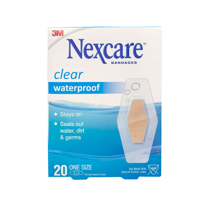 3M Nexcare Clear Waterproof Bandages One Size 20s