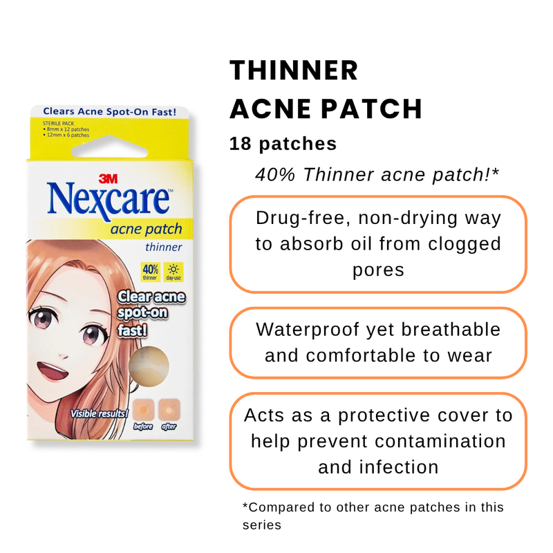 3M Nexcare Acne Patch Thinner 18 Patches