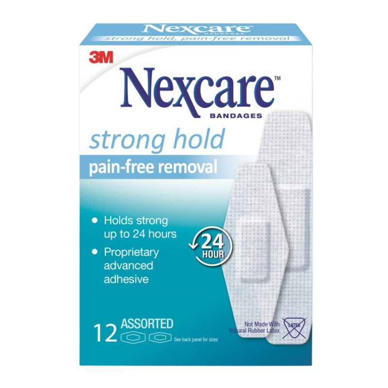 3M Nexcare Strong Hold Assorted Bandages 12s