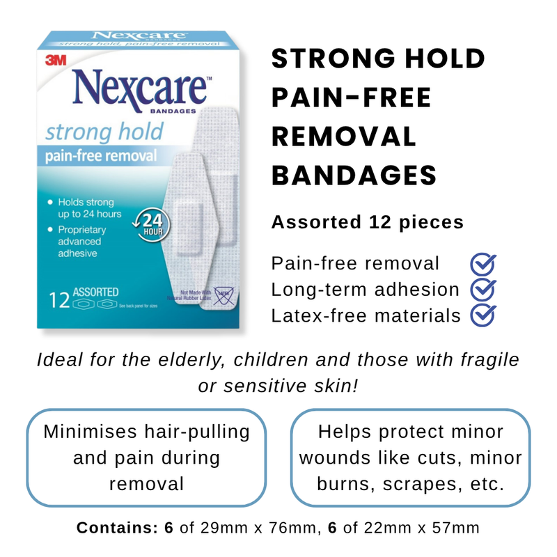 3M Nexcare Strong Hold Assorted Bandages 12s