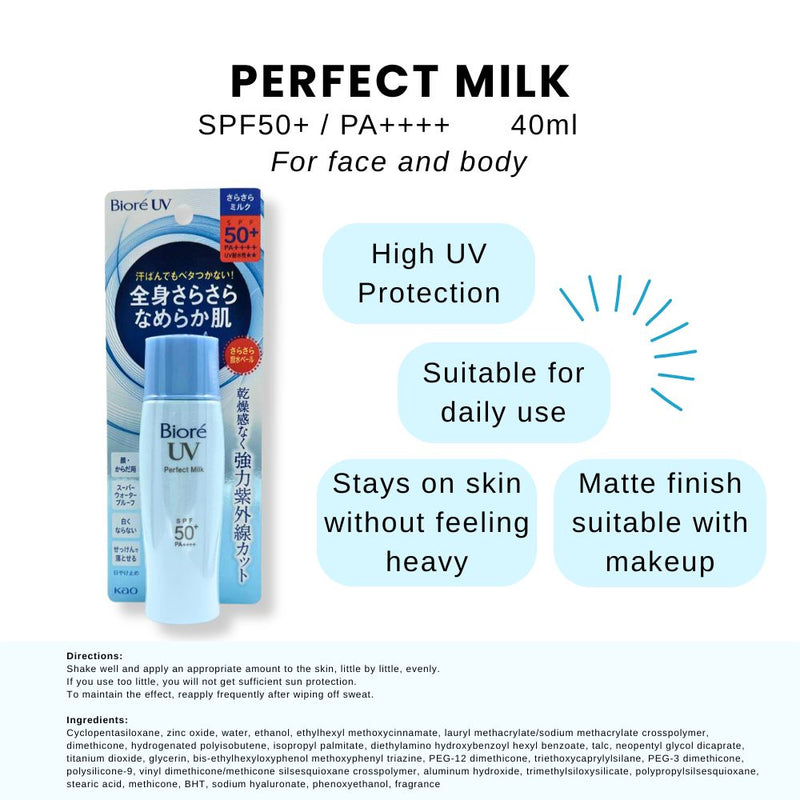 Biore UV Perfect Milk SPF 50+ Sunblock 40ml