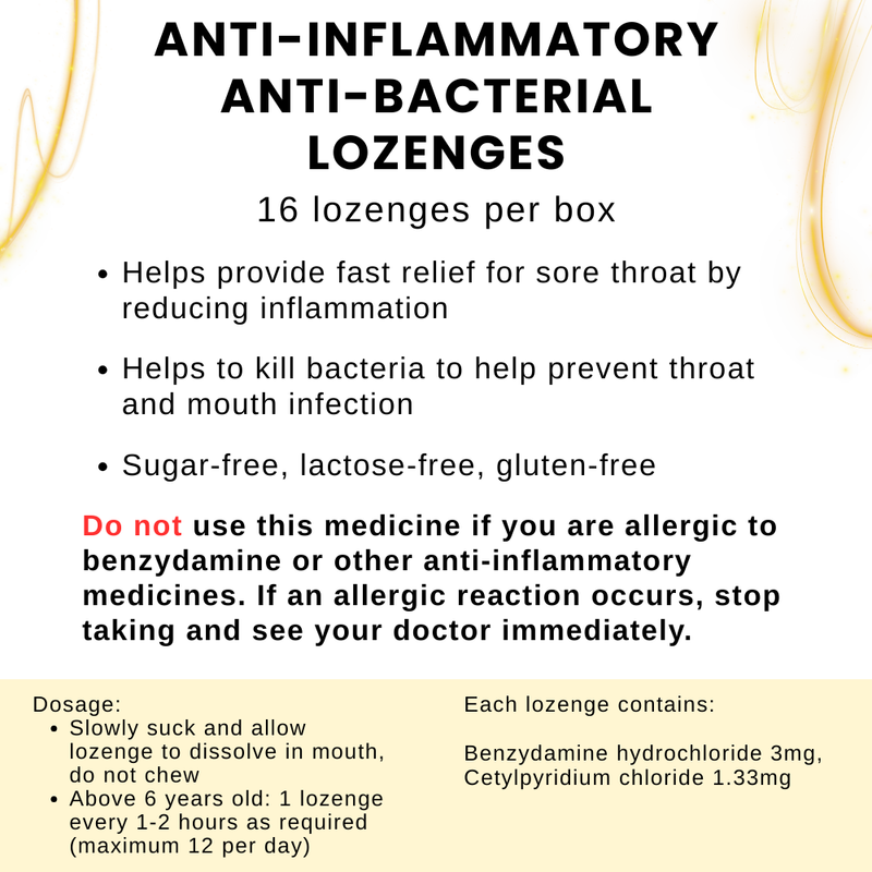 Difflam Lozenges Honey & Lemon 16s