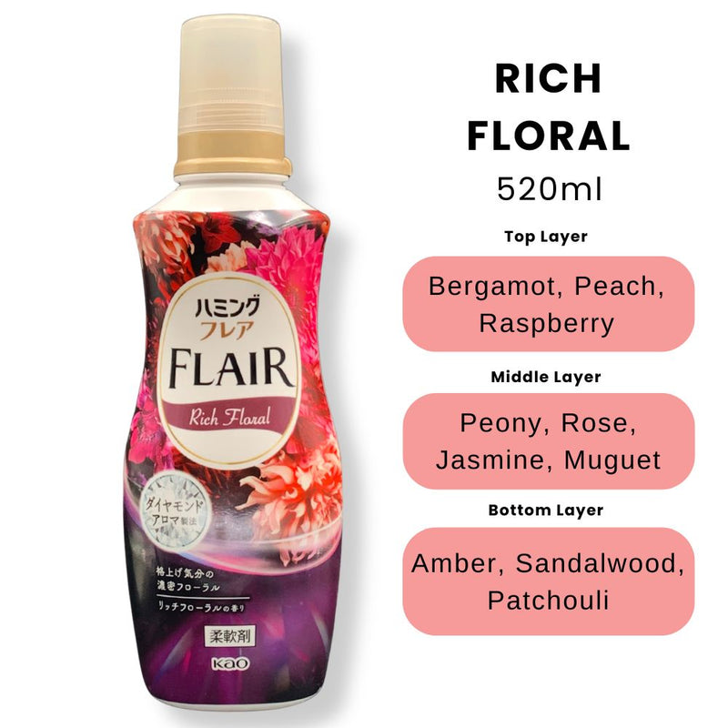 Kao Humming Flair Fabric Softener Rich Floral 520ml