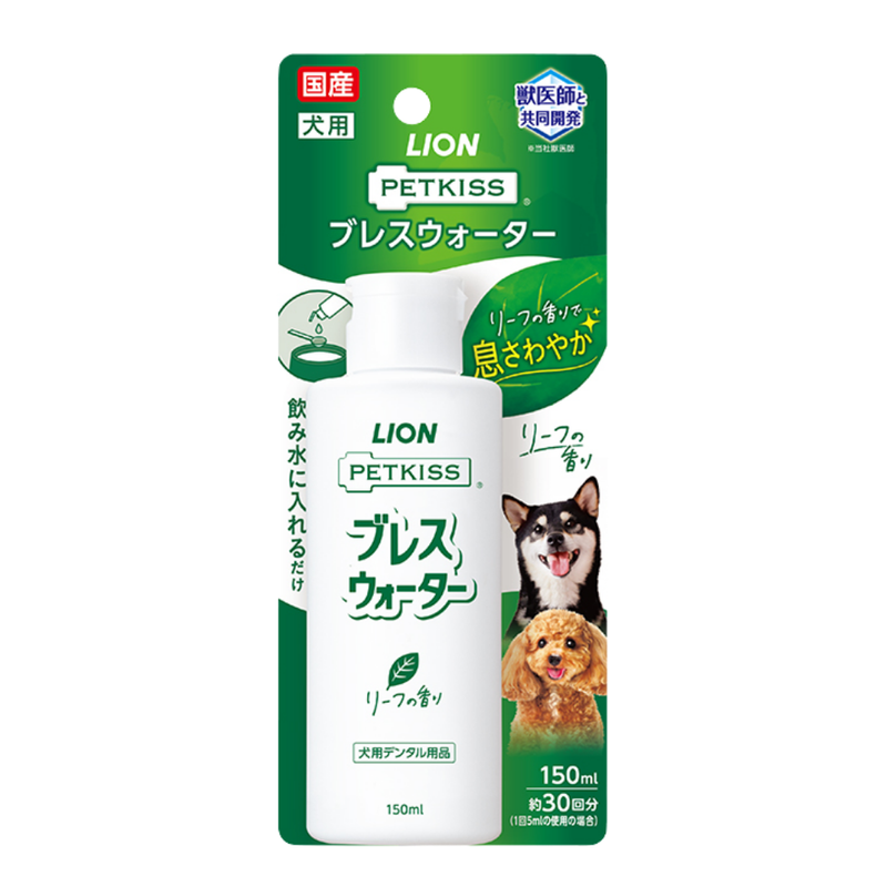 Lion Petkiss Breath Water for Pets Leaf Scented 150ml
