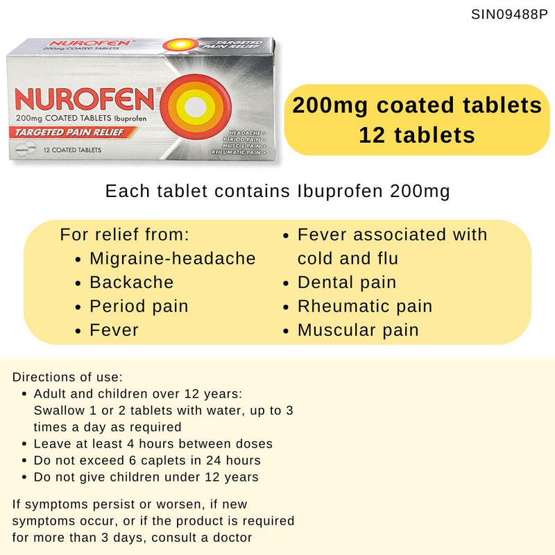Nurofen Ibuprofen 200mg Tablets 12s