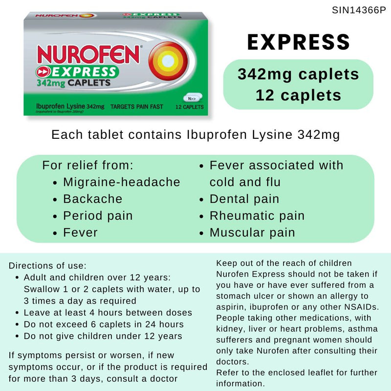 Nurofen Express 342mg Caplets 12s