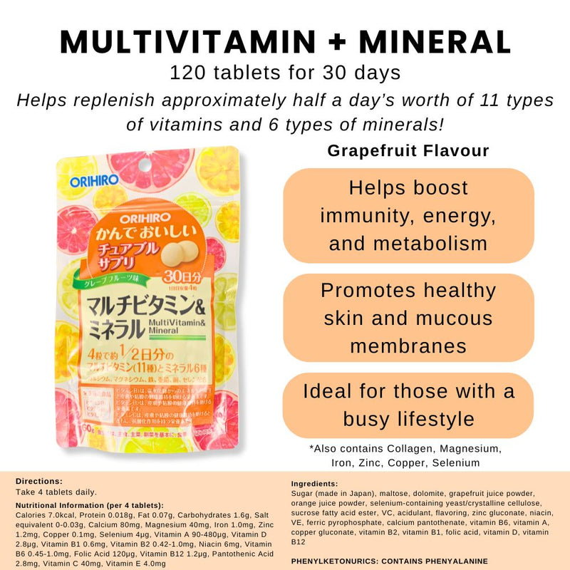 Orihiro Chewable Multivitamin 30 Days