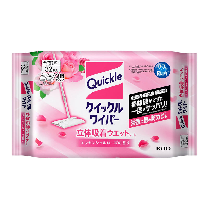 Kao Magiclean Quickle Floor Wet Wipes 32s - Rose