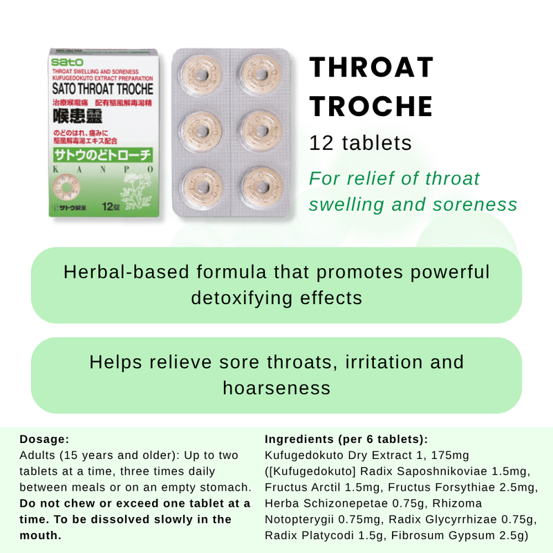 Sato Stona Throat Troche 12 Tablets