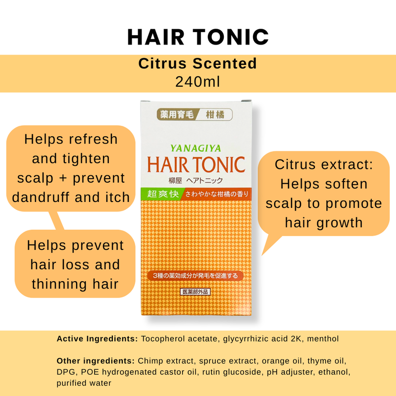 Yanagiya Hair Growth Tonic Citrus 240ml
