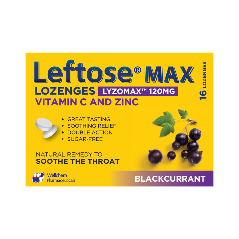 Leftose Lozenges Blackcurrant 120mg 16s
