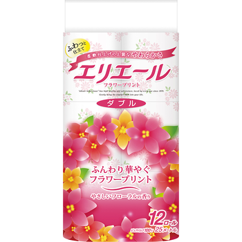 Elleair Toilet Paper Gentle Floral 12 Rolls
