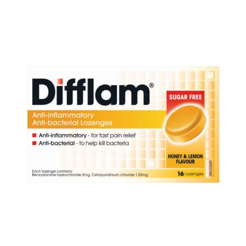 Difflam Lozenges Honey & Lemon 16s