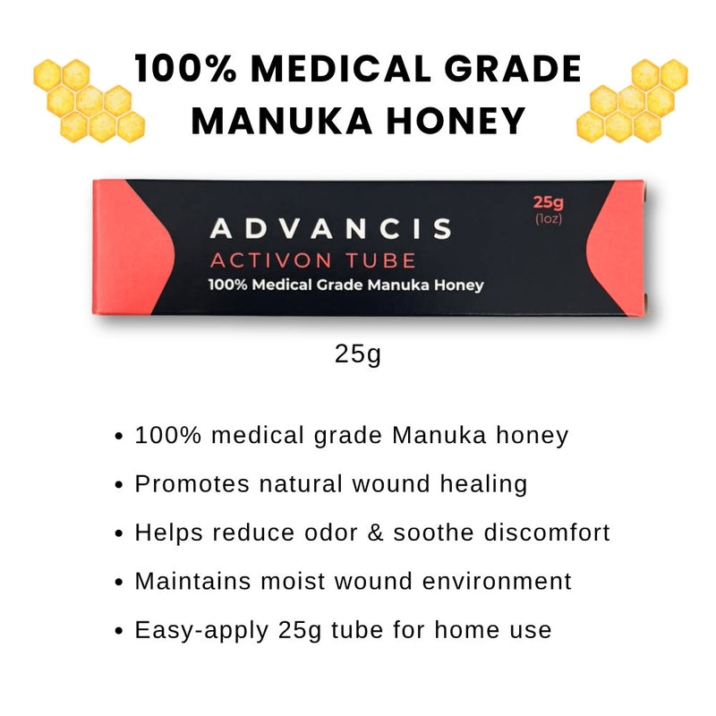 Activon Tube Medical Grade Manuka Honey 100% for wound care 25g