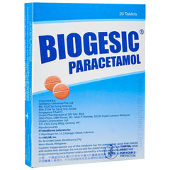 Biogesic Paracetamol 500mg 20 tablets