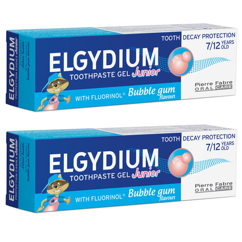 Elgydium Junior (7-12 Years Old) - Bubble Gum 2 x 50ml