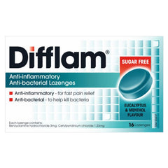 Difflam Anti inflammatory And Anti bacterial Lozenges 16 tablets- Eucalyptus and Menthol Flavour
