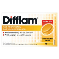 Difflam Anti inflammatory And Anti bacterial Lozenges 16 tablets- Honey And Lemon